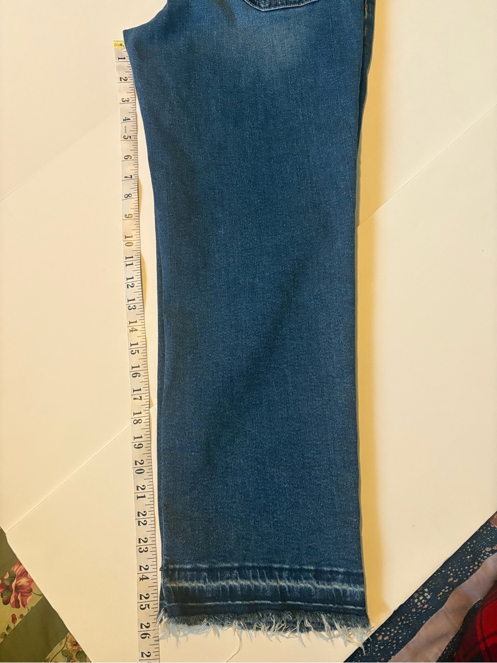 Jag Jeans Valentina Straight Crop Pull On High Rise Raw Hem Blue jeans, Sz 8. - Picture 9 of 12